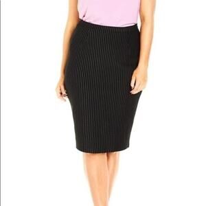 LANE Bryant Academia Career Grey Blue pin striped pencil skirt Plus Size 24‎